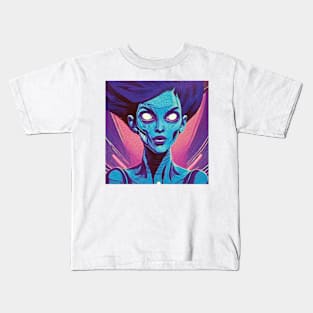 Blue Woman Superhero Kids T-Shirt